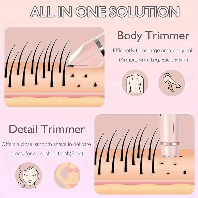 2-in-1 Waterproof Bikini Trimmer & Shaver for Women | Wet/Dry Electric Hair Remover