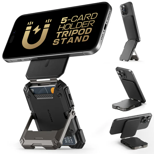 MagFlip Magnetic Wallet with Stand-Black
