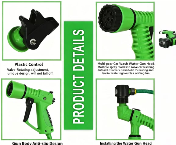 🚿Retractable Hose & Water Gun Set