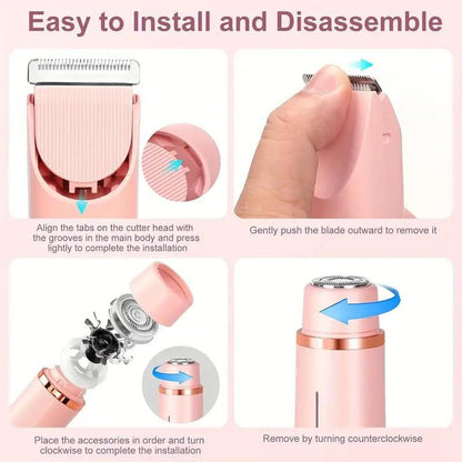 2-in-1 Waterproof Bikini Trimmer & Shaver for Women | Wet/Dry Electric Hair Remover